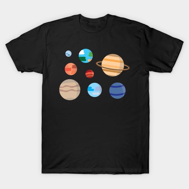 Planets Of Solar System T-Shirt by Mathew Graphic